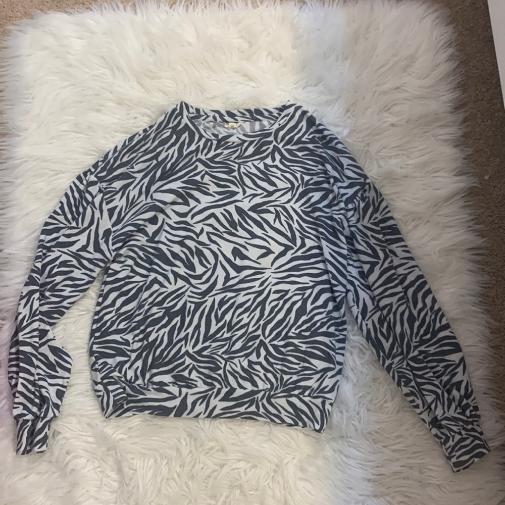 Black and white zebra print blouse